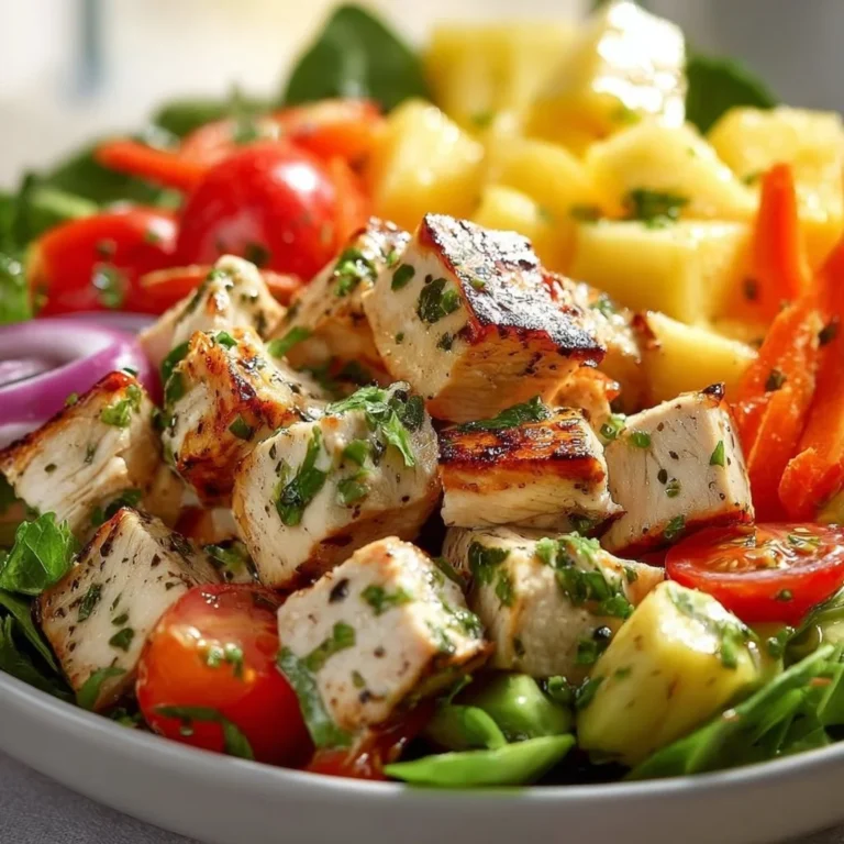 Delicious gluten-free Hawaiian Chicken Salad served in a bowl