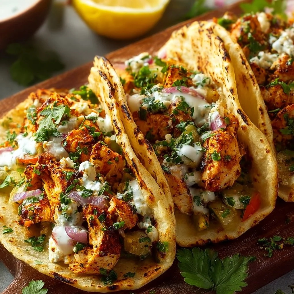 Healthy Mediterranean Chicken Tacos