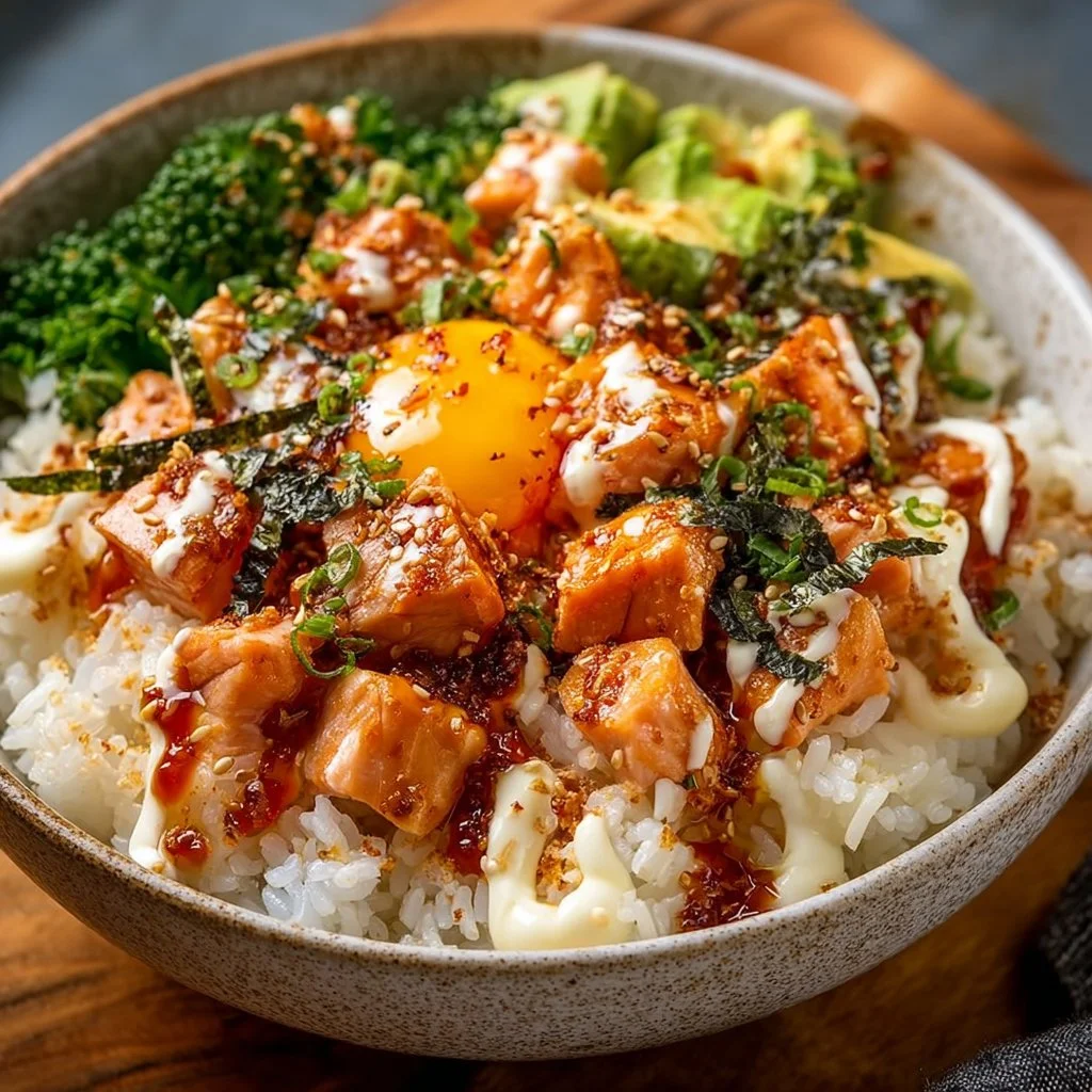 Healthy Salmon Rice Bowl
