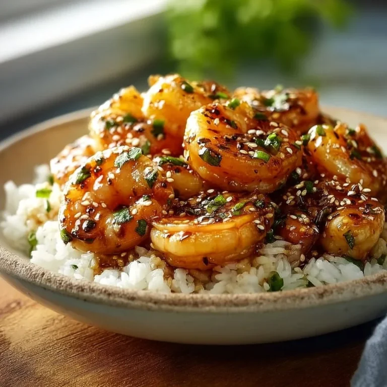 Delicious Honey Garlic Shrimp Bowls served with fresh vegetables and rice.