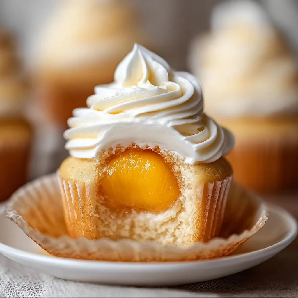 Delicious honey peach cream cheese cupcakes with summer toppings