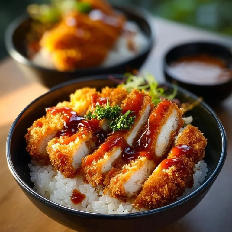 Japanese Katsu Bowl with crispy Tonkatsu and flavorful sauce