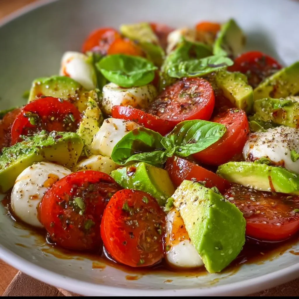 Light Avocado Caprese Salad