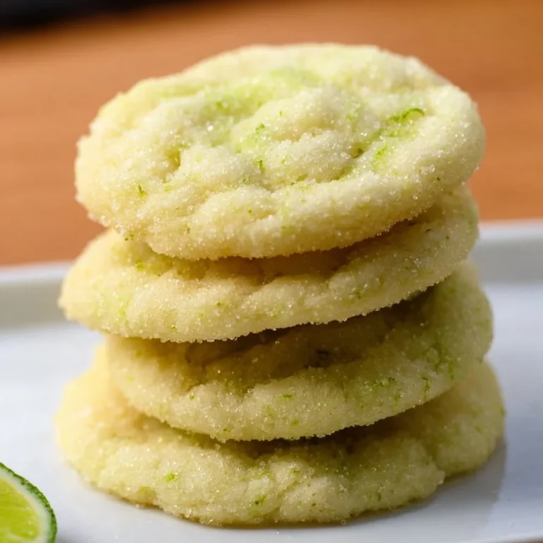 Freshly baked lime sugar cookies on a cooling rack.