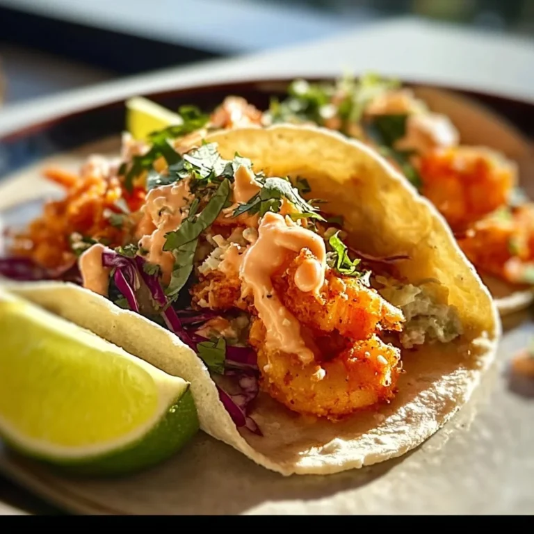 Low shrimp tacos topped with fresh ingredients and served in corn tortillas