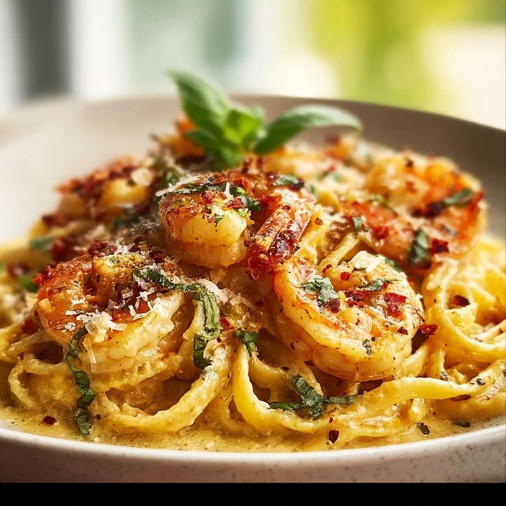 Delicious Marry Me Shrimp Pasta served with fresh herbs and a creamy sauce.