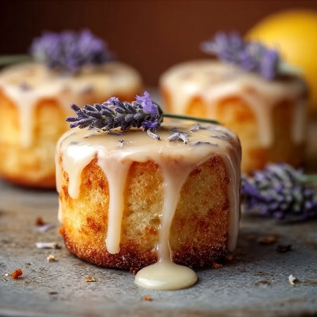 Mini Lemon Cakes with Lavender Glaze