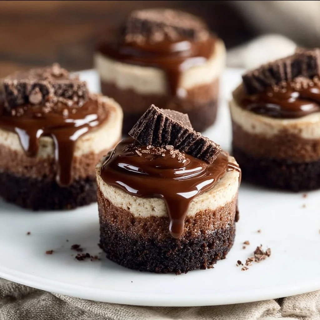 Mini Triple Chocolate Cheesecakes