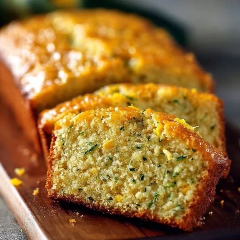 Sliced moist zucchini orange bread on a wooden table with orange slices