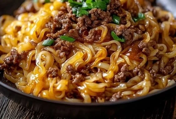 Mongolian Ground Beef Noodles