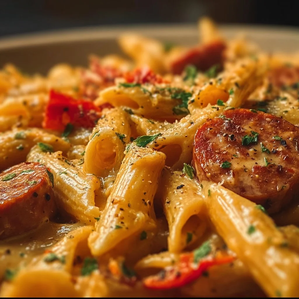 One-Pot Creamy Spicy Cajun Sausage Pasta