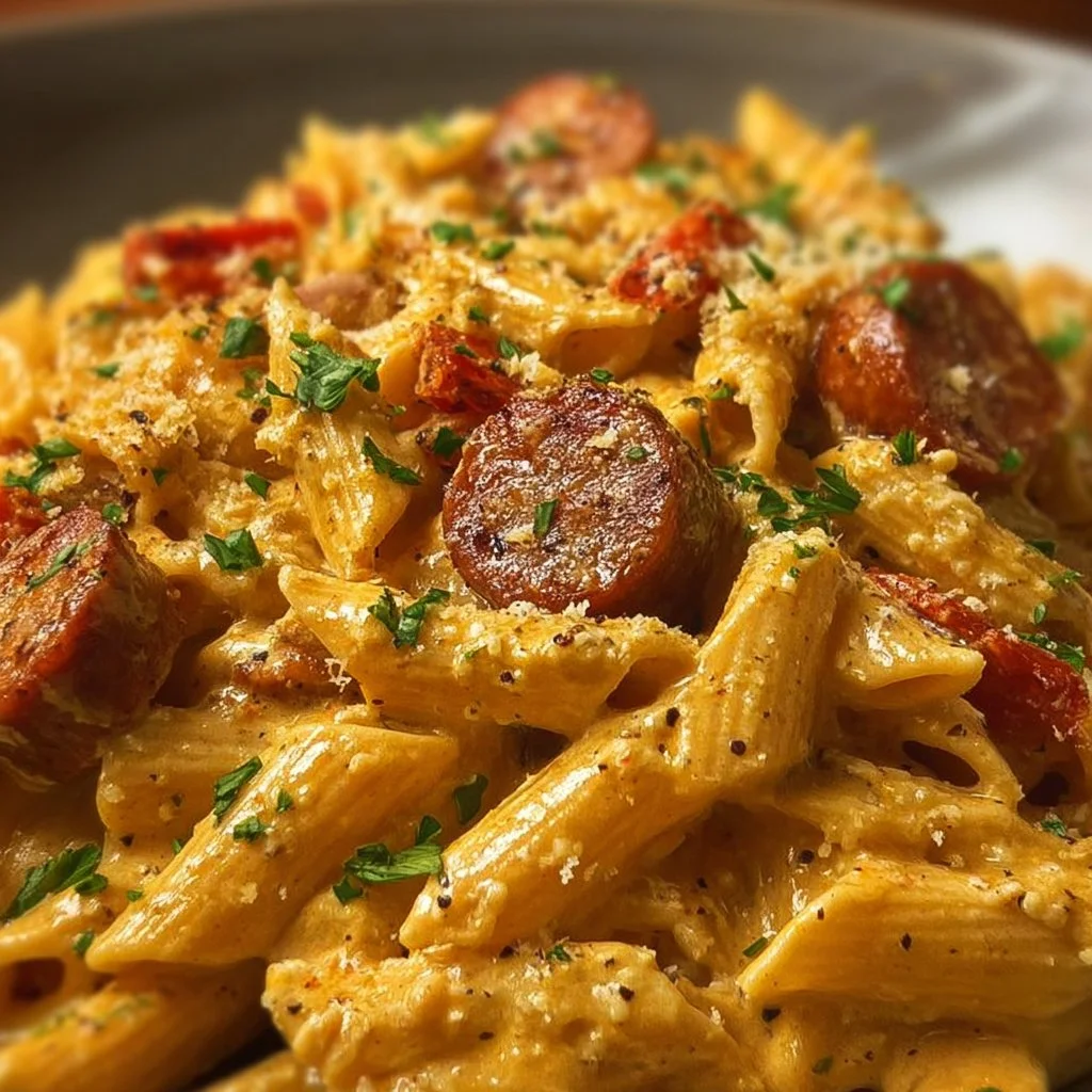 One-Pot Creamy Spicy Cajun Sausage Pasta