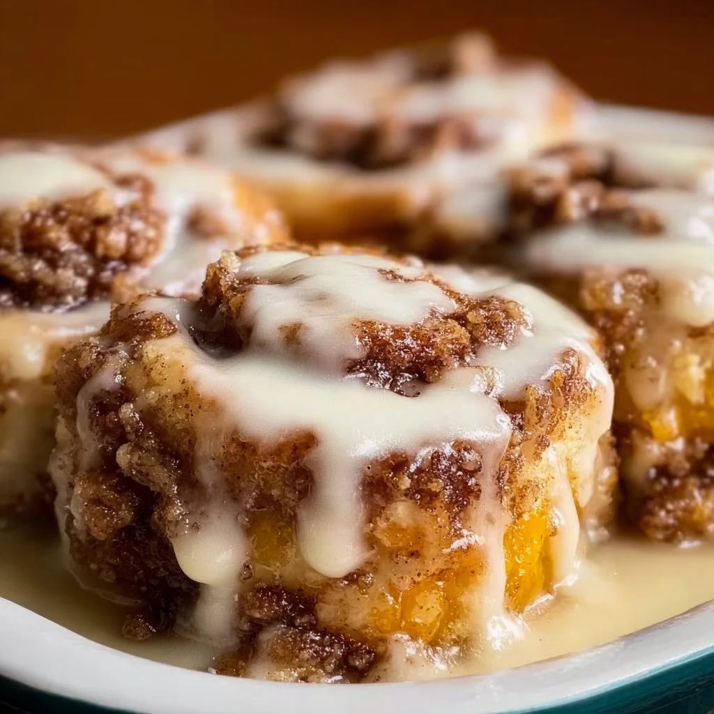 Peach Cobbler Cinnamon Rolls