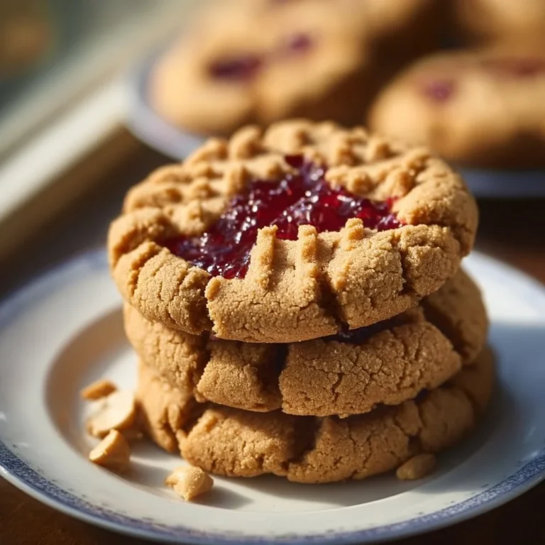Delicious homemade Peanut Butter and Jelly Cookies fresh from the oven