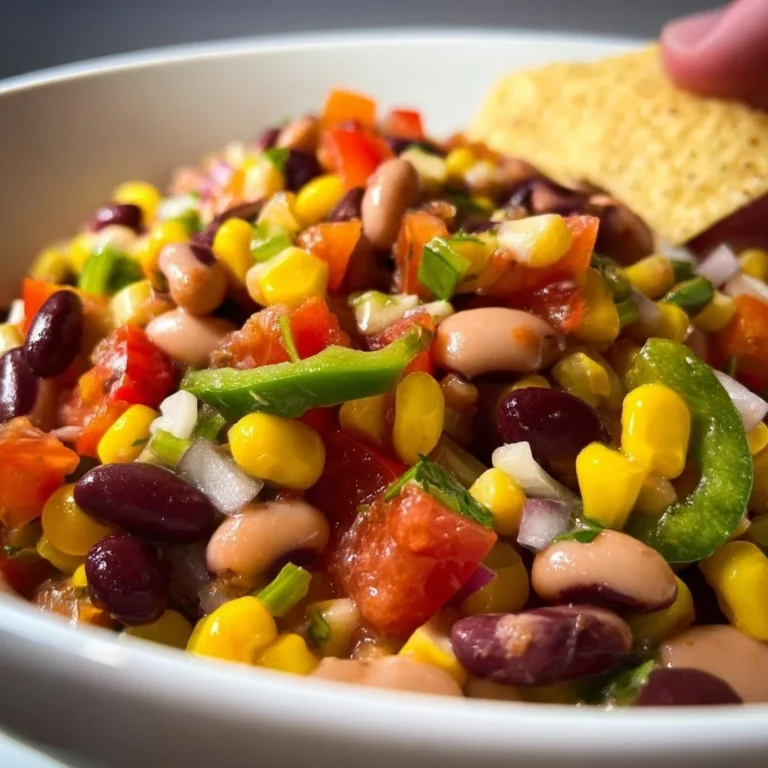 Bowl of quick and easy cowboy caviar with fresh ingredients