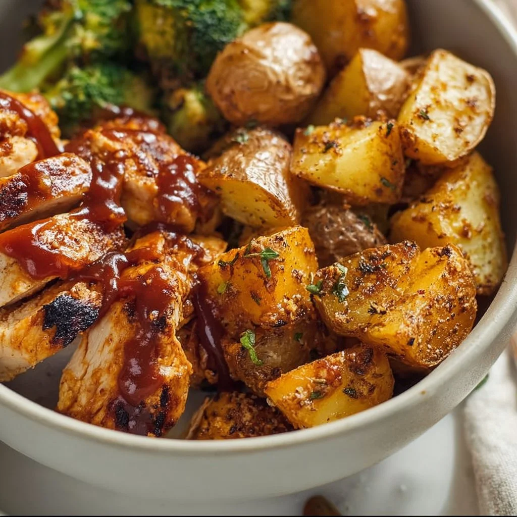 Skinny Chicken and Roasted Potato Bowl