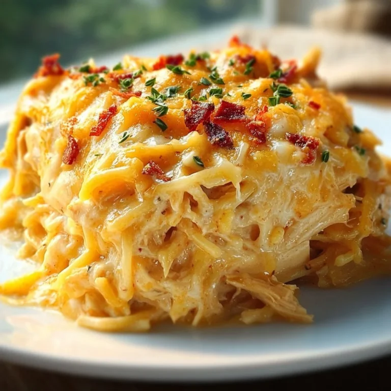 Baked Spicy Southern Cheesy Chicken Spaghetti Casserole in a serving dish