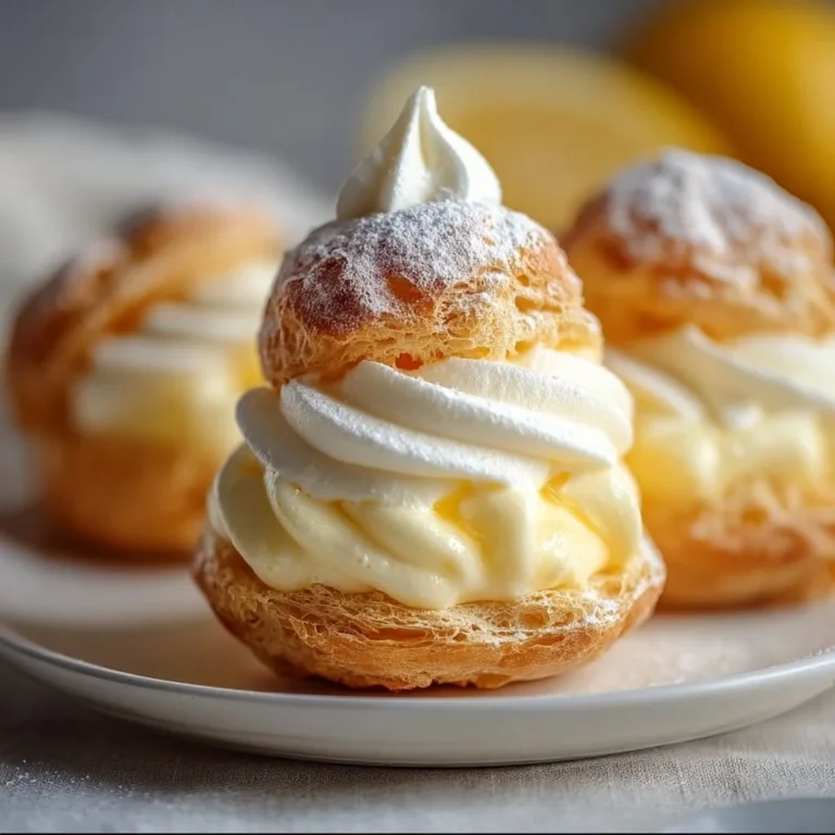 Freshly made Springtime Lemon Cream Puffs with a citrusy filling.