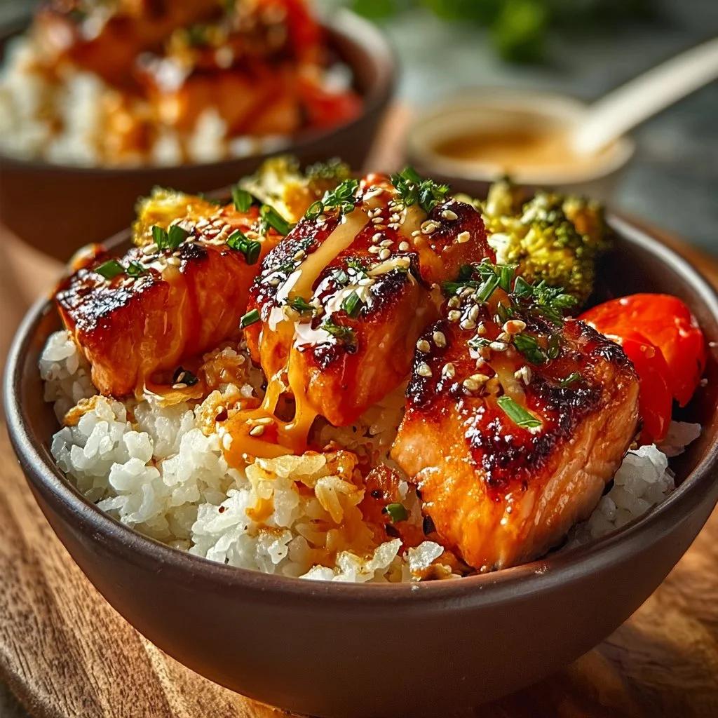 Sriracha Honey Salmon Bowls