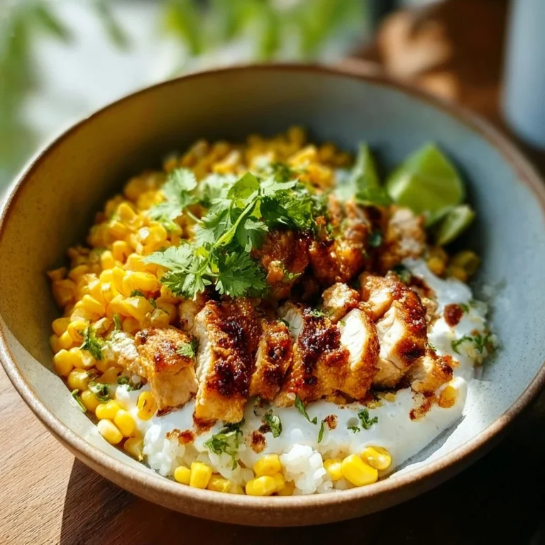 Street Corn Chicken Rice Bowl with vibrant flavors and colorful ingredients