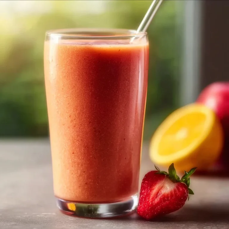 A vibrant Sunrise Sunset Smoothie with colorful fruits and a healthy twist.