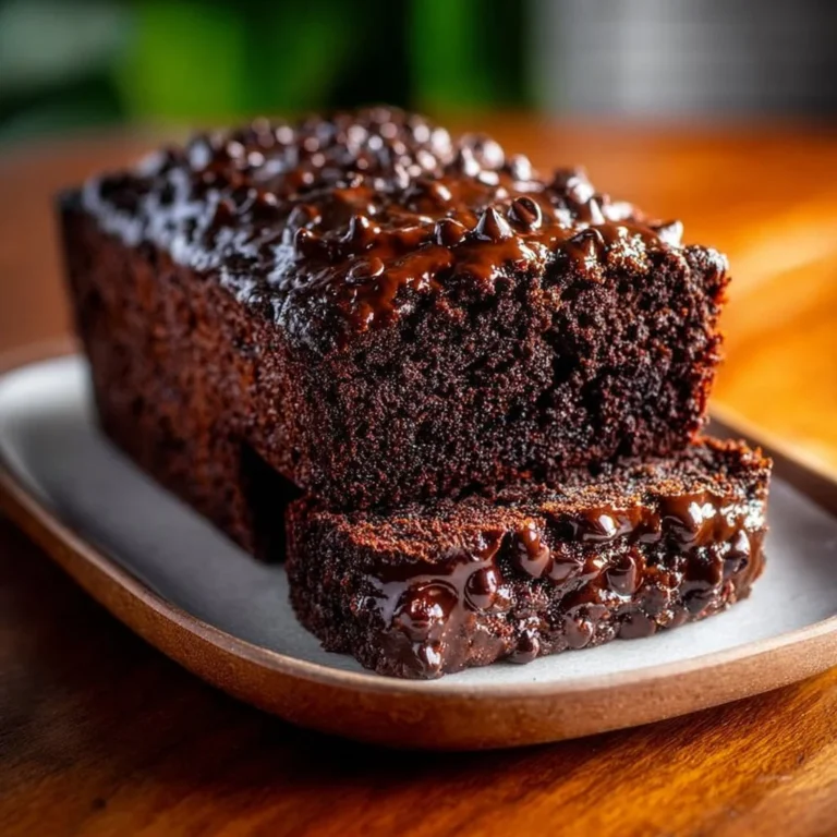 Super moist double chocolate zucchini bread with rich chocolate flavor
