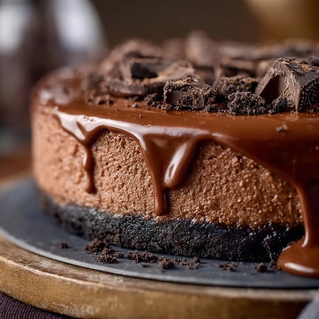 Triple Chocolate Cheesecake with Oreo Crust