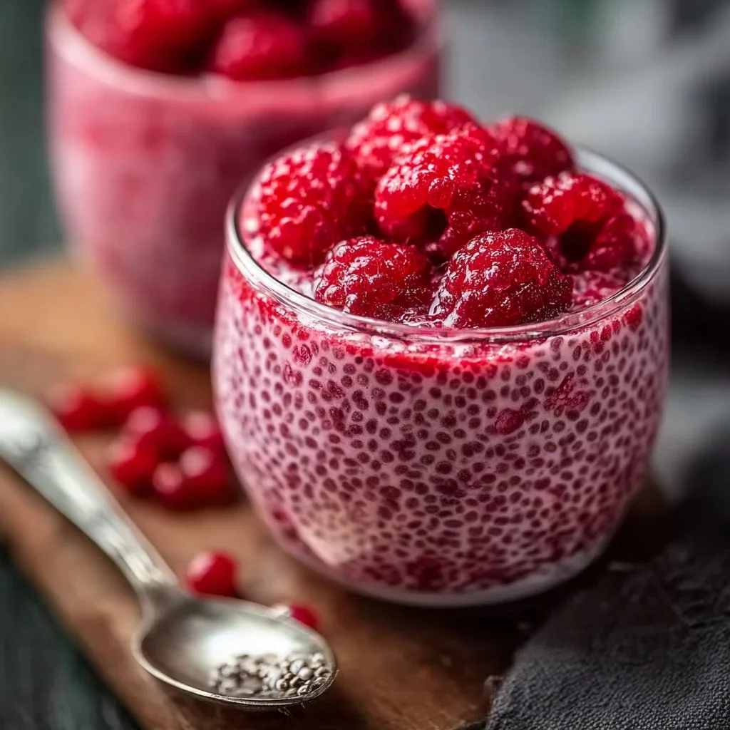 Vegan Raspberry Chia Pudding