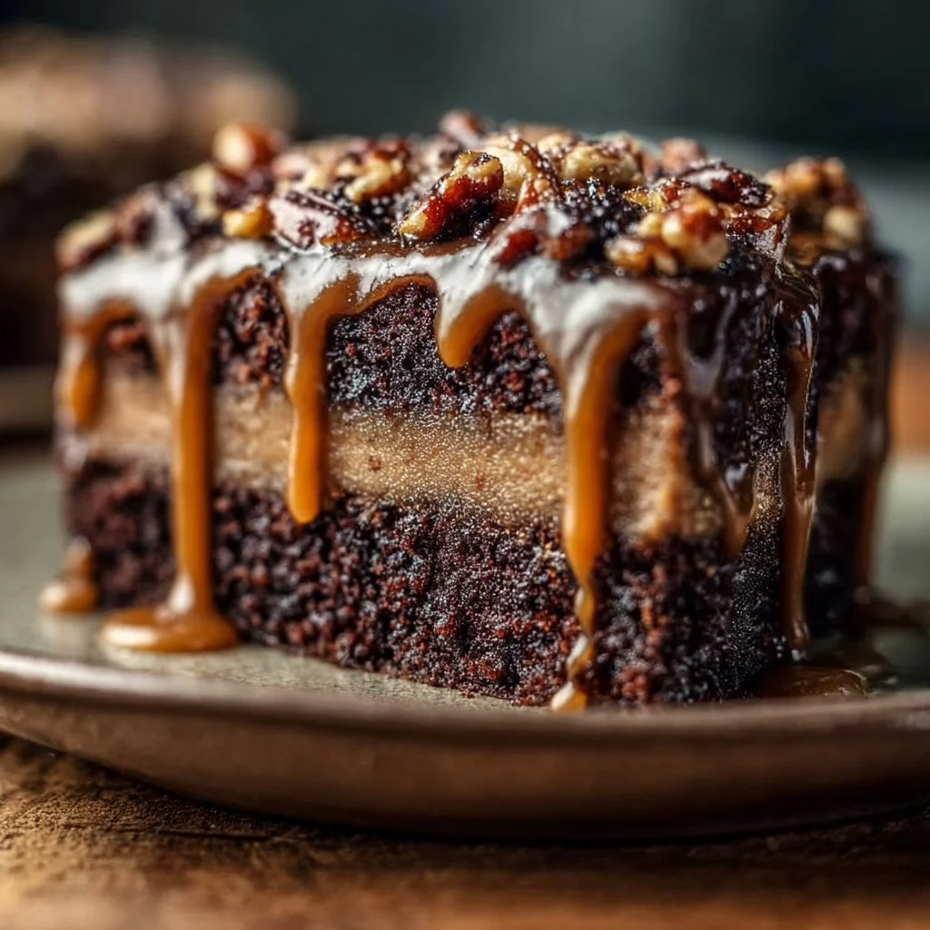 Chocolate Caramel Pecan Cake