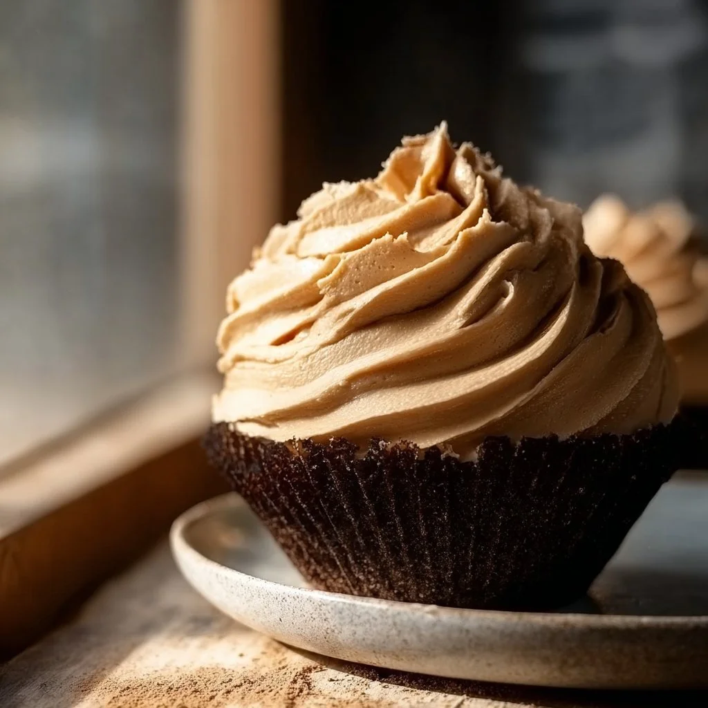 Delicious Coffee Buttercream frosting on a cake