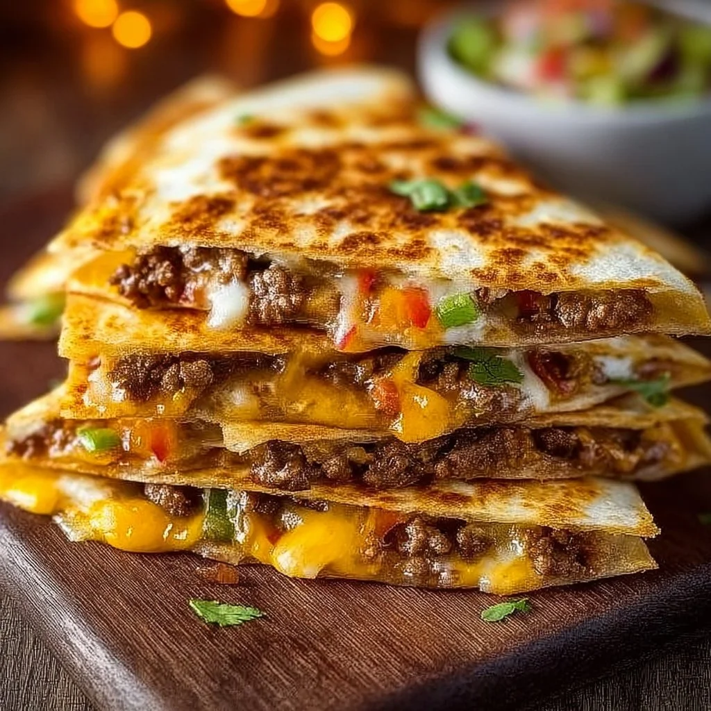 Crispy Mexican Smashburger Quesadillas