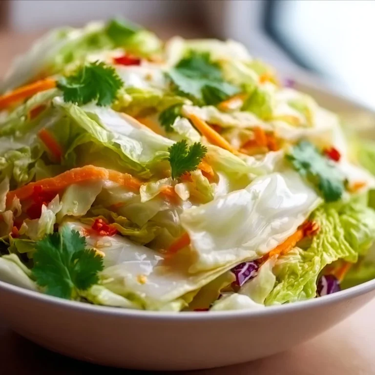 Freshly prepared Napa Cabbage Salad with colorful vegetables and dressing