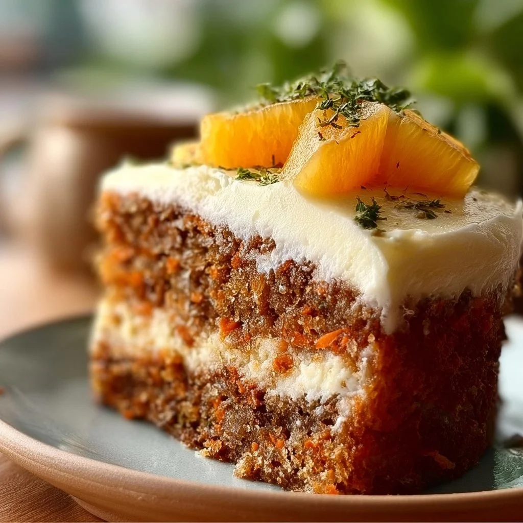 Hawaiian Carrot Pineapple Cake with pineapple and carrot layers topped with cream cheese frosting