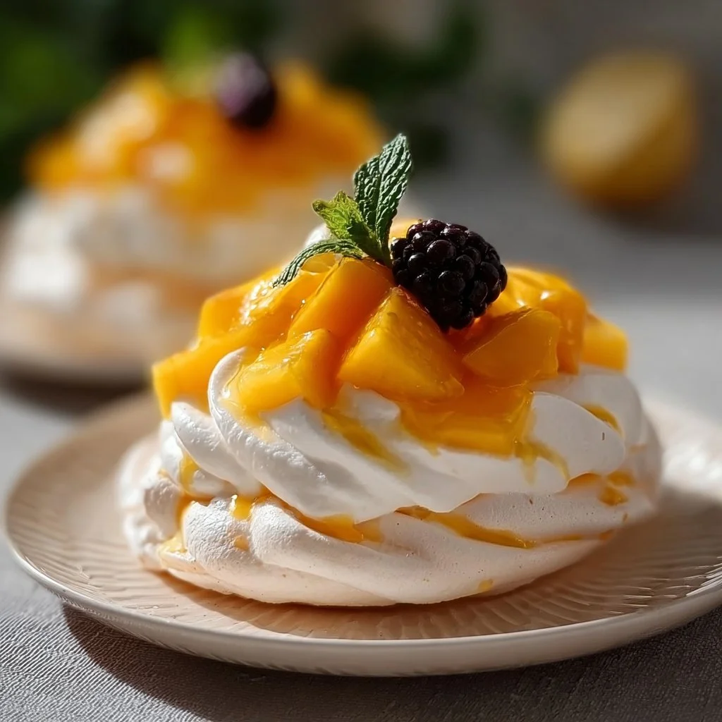 Mini Pavlovas with Mango
