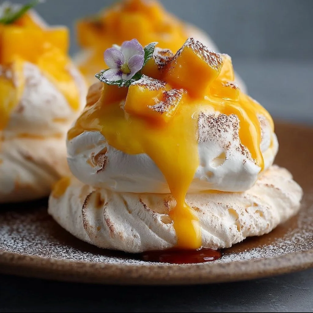 Mini Pavlovas with Mango