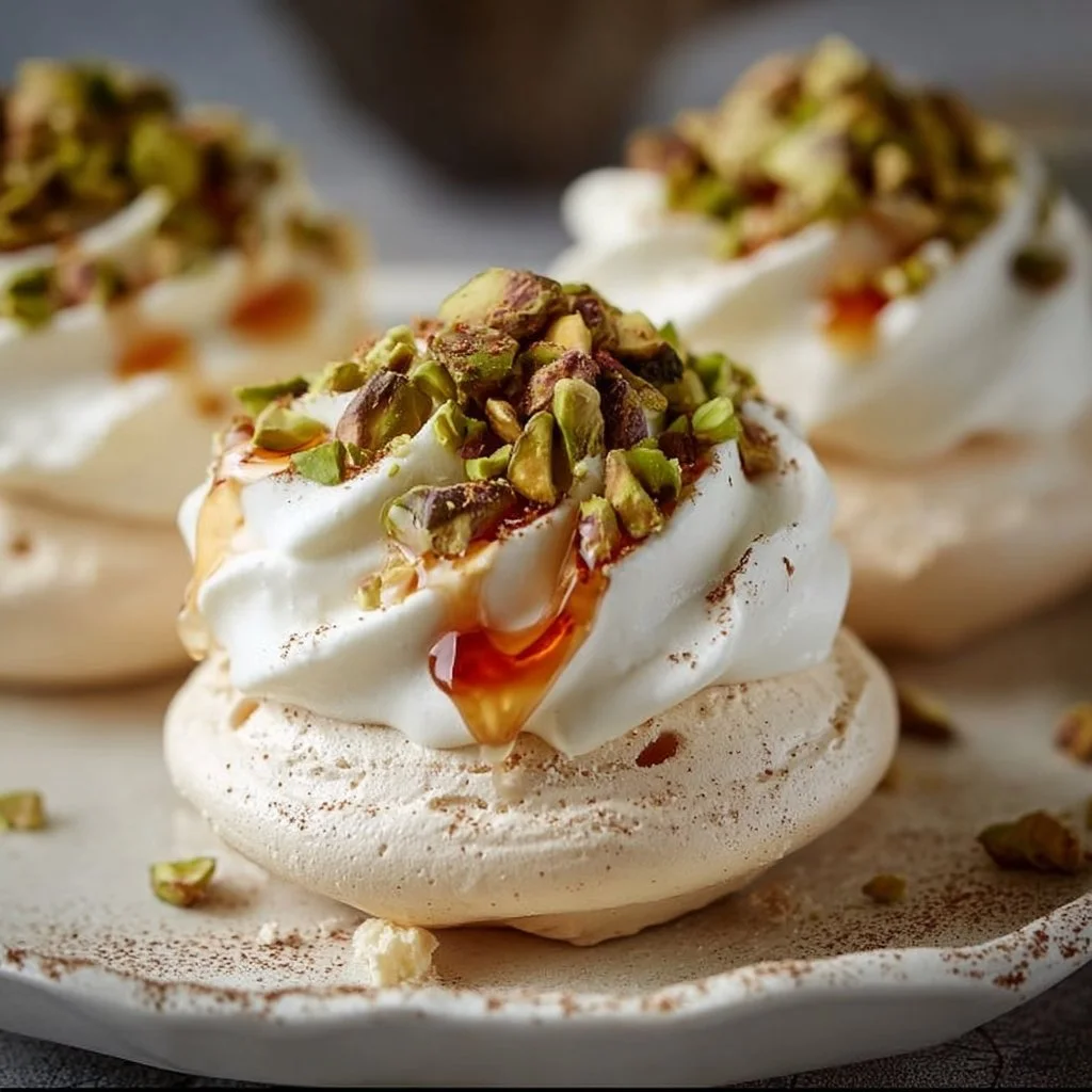 Pistachio Mini Pavlova Nests