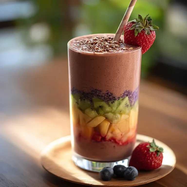 A vibrant, refreshing smoothie made with fruits and greens