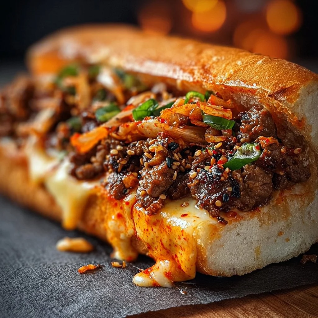 Spicy Kimchi Bulgogi Cheesesteak