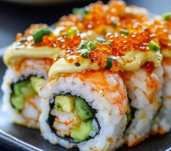 Spicy Shrimp Sushi Stacks