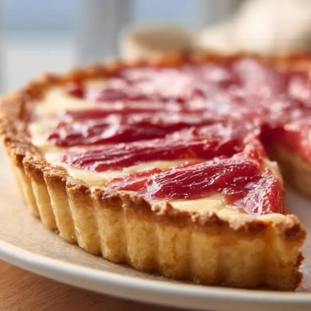 Sweet Rhubarb Custard Tart