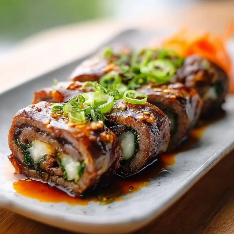 Delicious Taiwanese beef rolls with tender meat and fresh herbs.