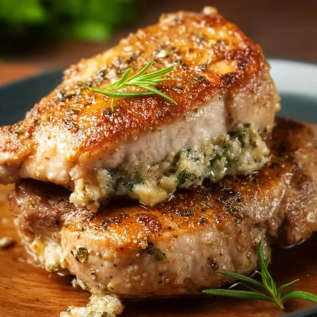 Baked Stuffed Pork Chops