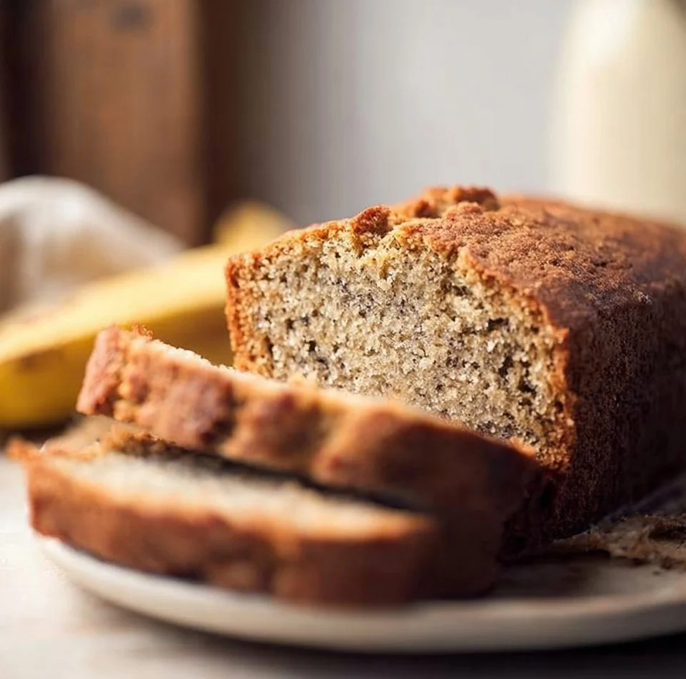 Delicious homemade banana bread fresh out of the oven