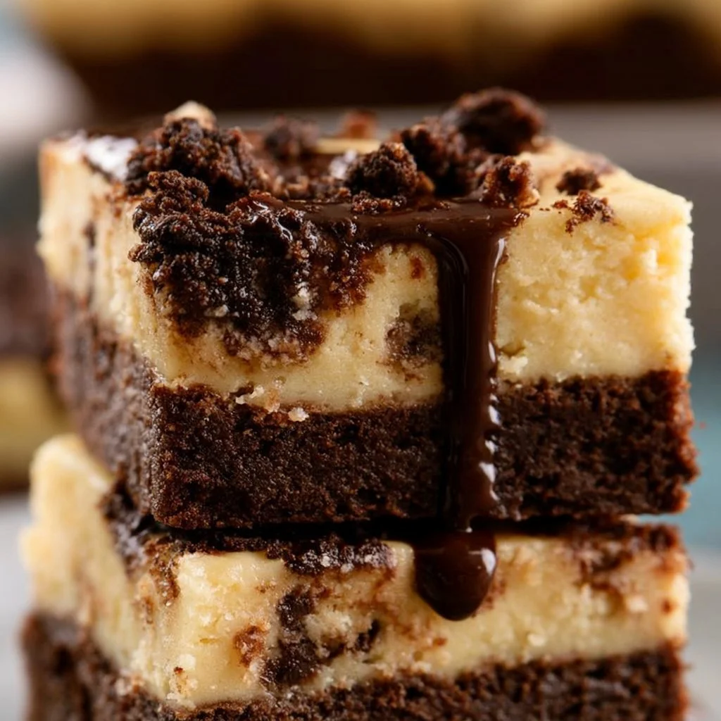 Brownie Bottom Cookie Dough Cheesecake Bars