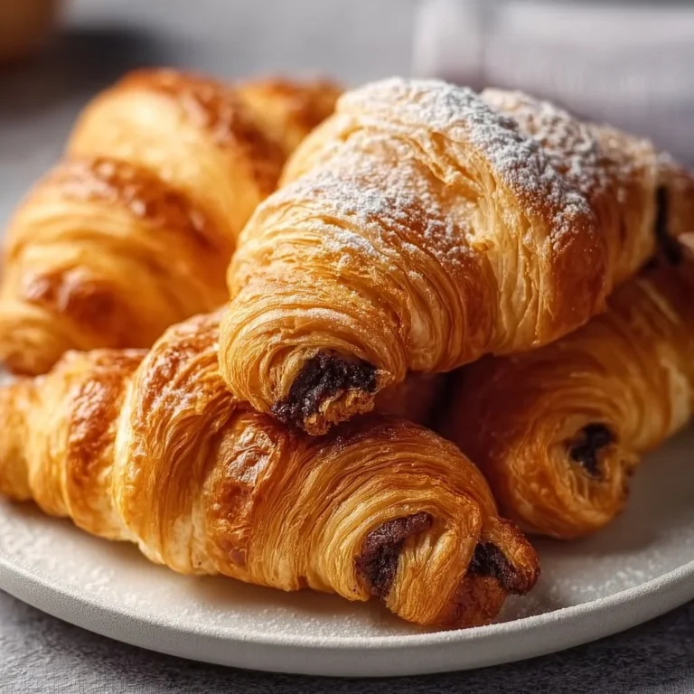 Flaky and buttery cookie croissants on a plate, showcasing deliciousness.