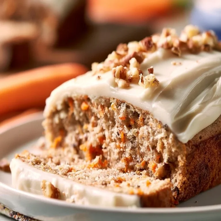 Moist carrot cake banana bread freshly baked and sliced on a wooden board.