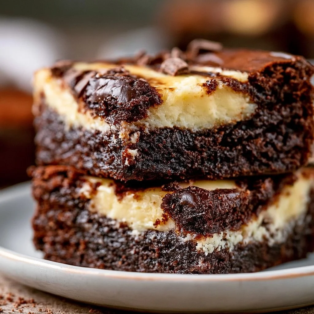 Delicious homemade cheesecake brownies with cream cheese and chocolate layers