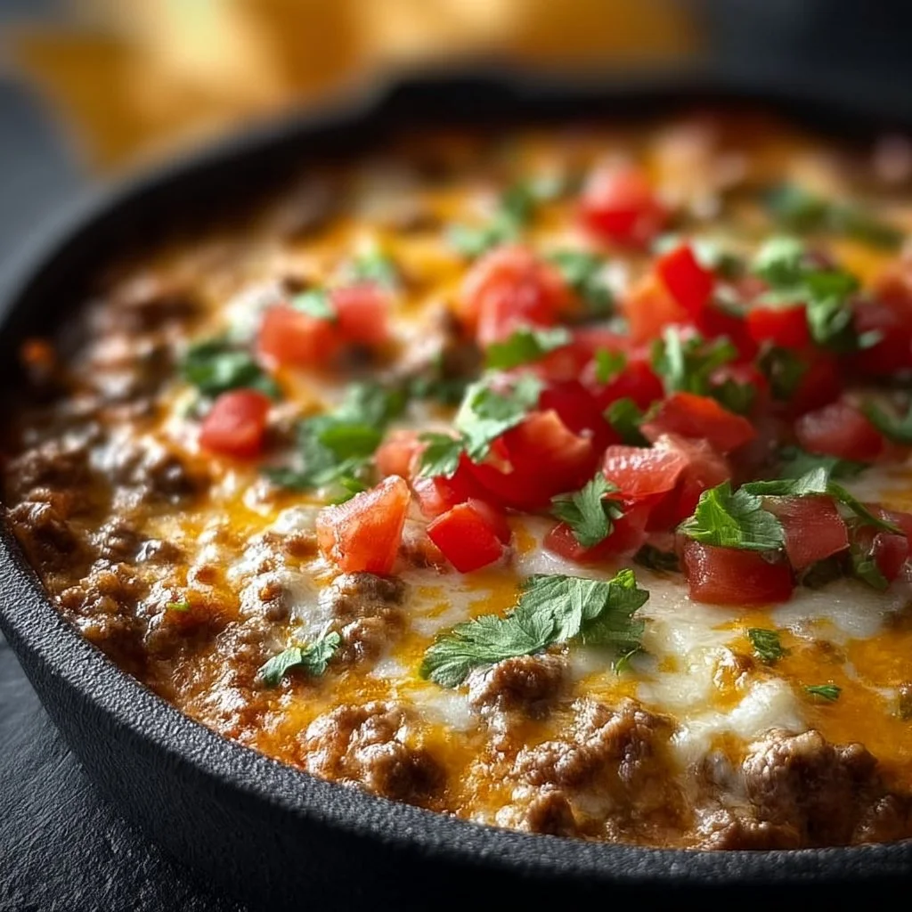 Cheesy Beef Rotel Dip