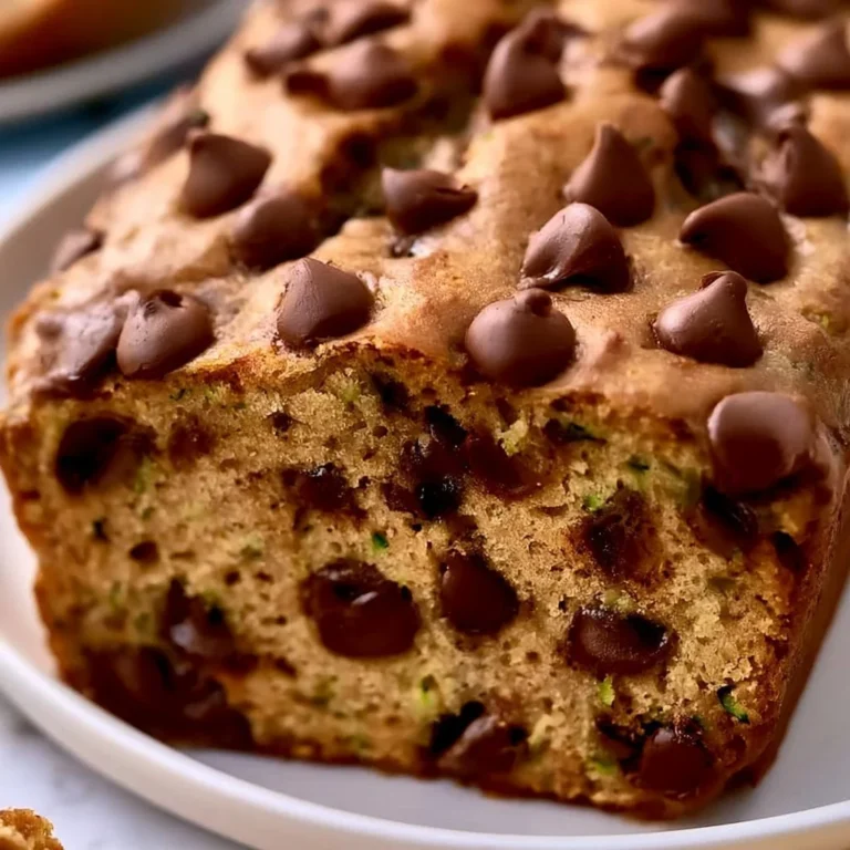 Deliciously moist chocolate chip zucchini bread baked to perfection