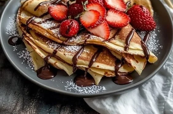 Chocolate Strawberry Crepes